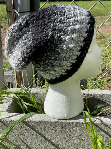 Black Scarfy Yarn Adult Beanie