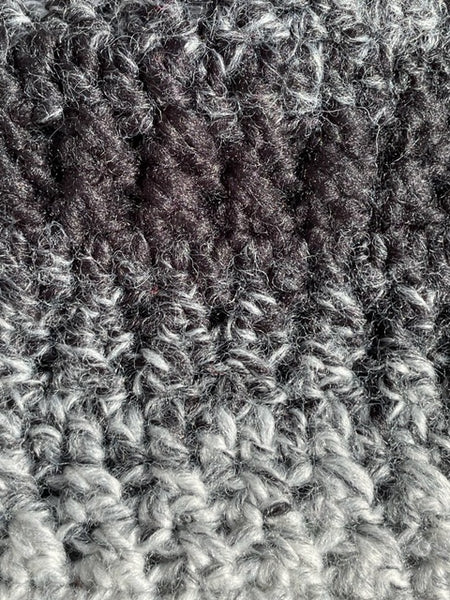 Black Scarfy Yarn Adult Beanie