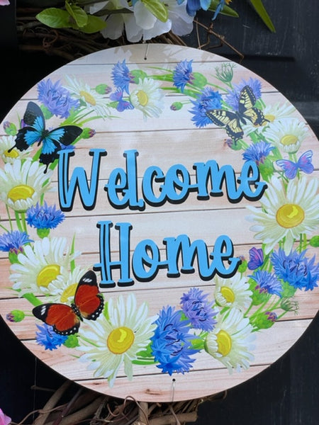 "Welcome Home" Butterfly Grapevine Wreath